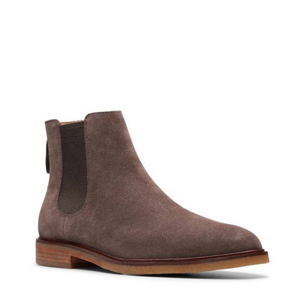 Clarks Mens Clarkdale Gobi Chelsea Boots Taupe Suede | UK-1634079